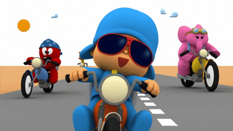 Pocoyo Riding A Bike GIF
