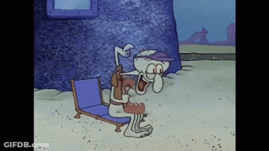 Point And Laugh Squidward Crazy Reaction GIF