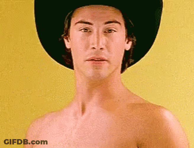 Point Break Keanu Reeves Cowboy Hat GIF