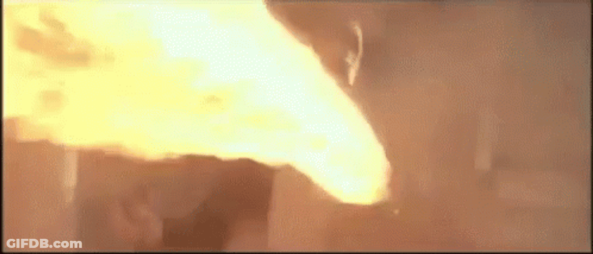Point Break Keanu Reeves Flame Thrower GIF