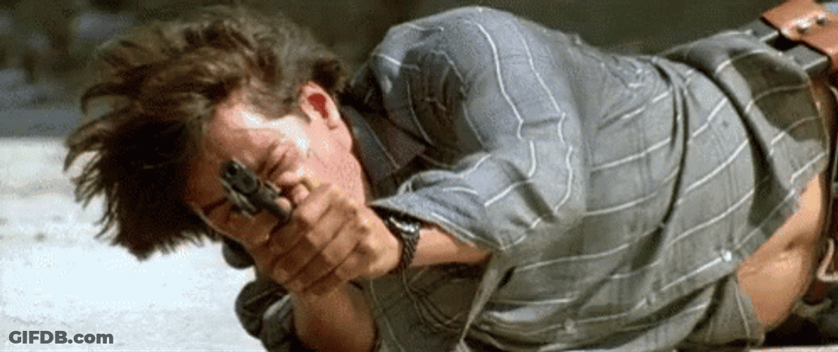 Point Break Keanu Reeves Gun GIF