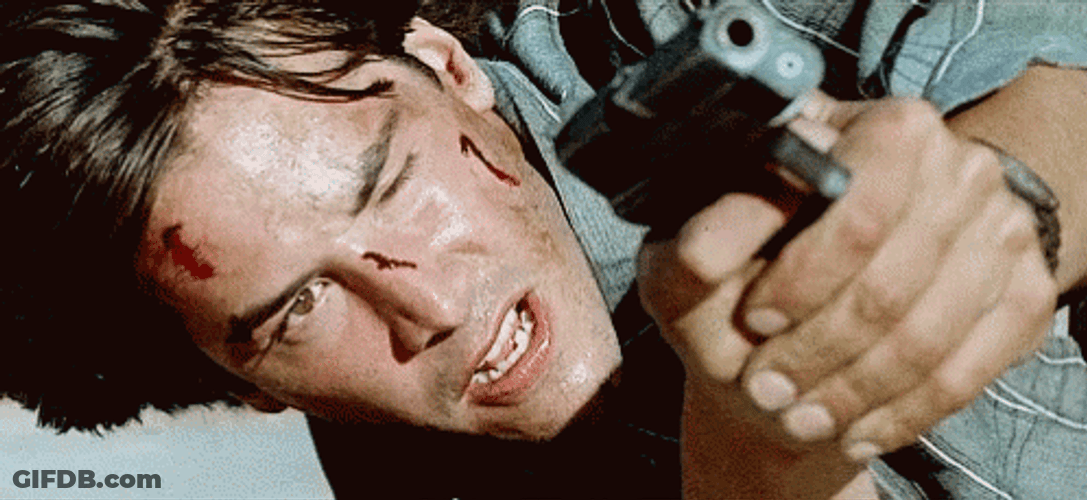 Point Break Keanu Reeves Holding Gun GIF
