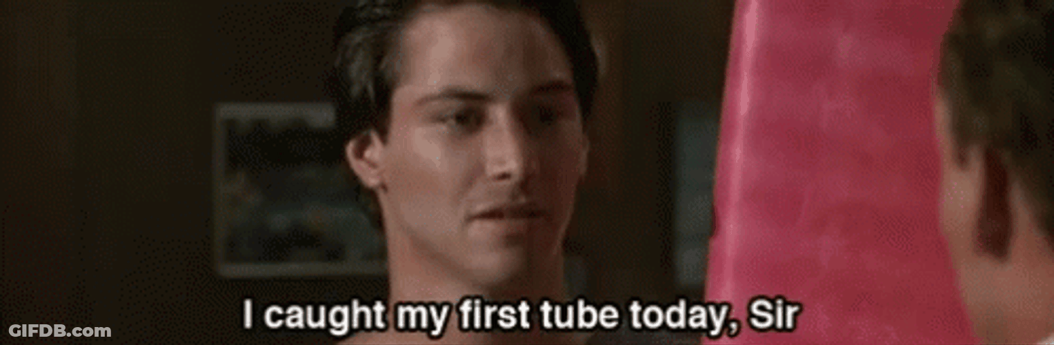 Point Break Keanu Reeves I Caught First Tube GIF