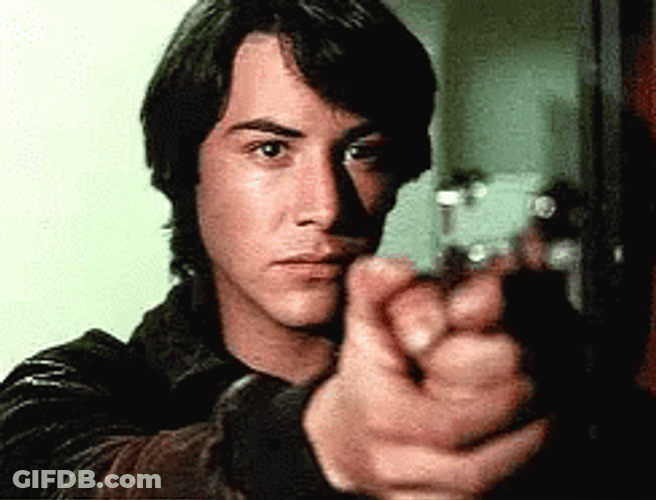 Point Break Keanu Reeves Pointing Gun GIF