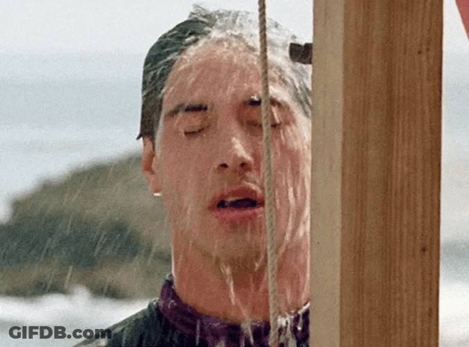 Point Break Keanu Reeves Shower GIF