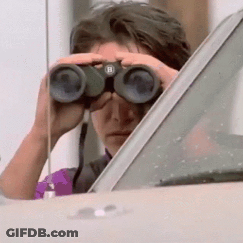 Point Break Keanu Reeves Using Binocular GIF