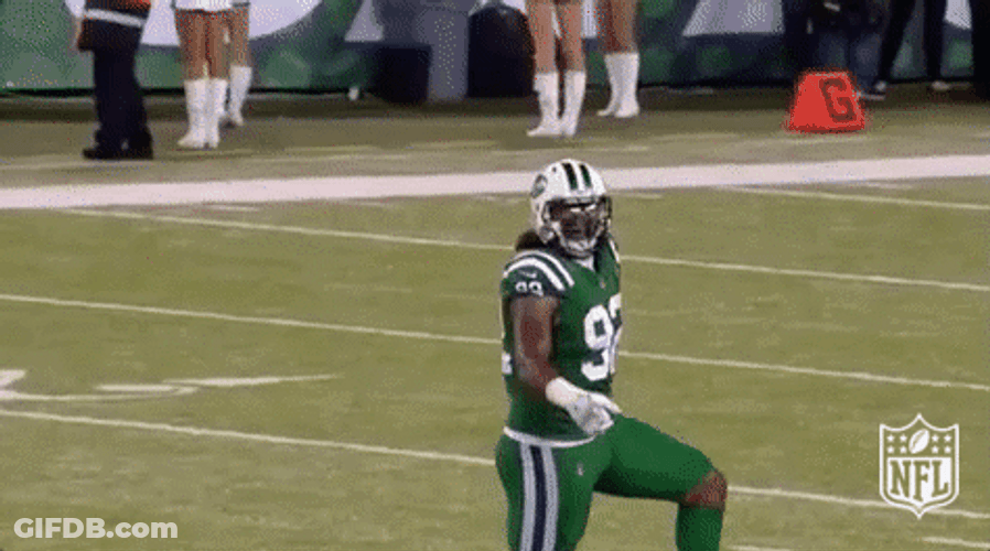Pointing And Hopping Celebration Jets GIF
