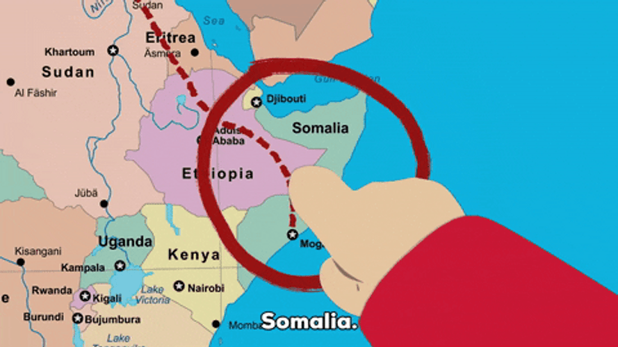 Pointing Somalia Map GIF
