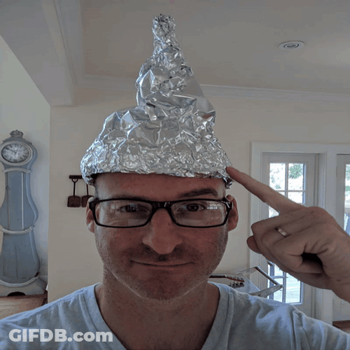 Pointing Tin Hat GIF