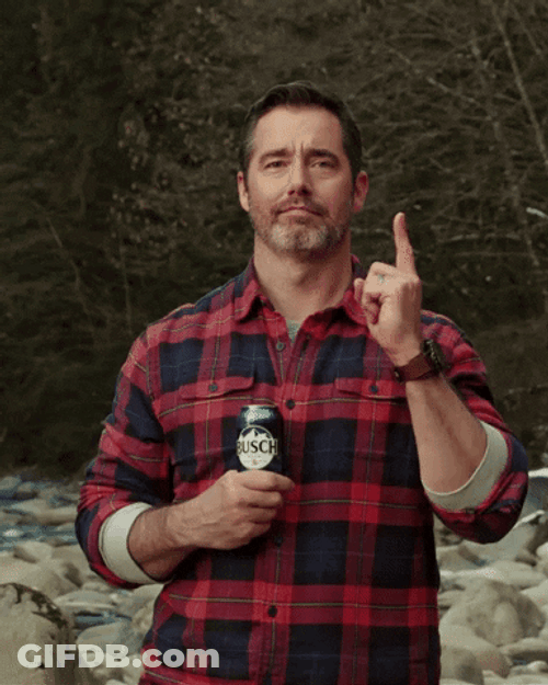 Pointing Up Busch Light Beer GIF