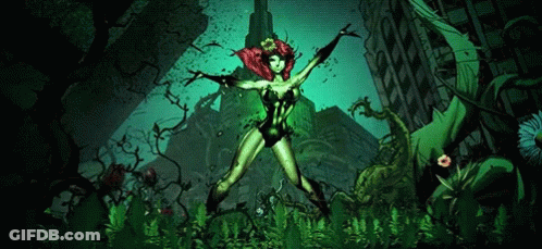Poison Ivy In Jungle With City Background GIF