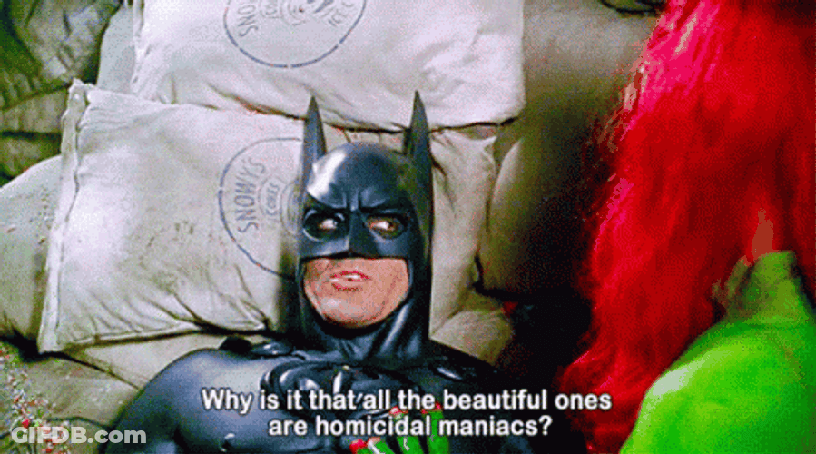 Poison Ivy Talking With Batman GIF