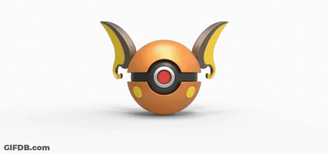 Poke Ball Looking Like Pokemon Raichu GIF