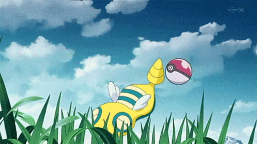 Pokeball Catching Dunsparce Pokemon GIF