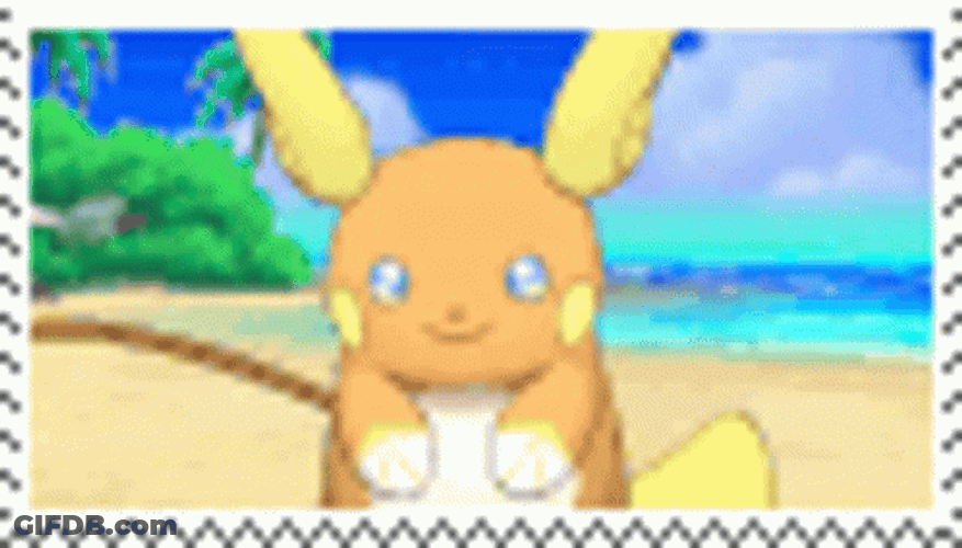 Pokemon Alolan Raichu On The Beach GIF