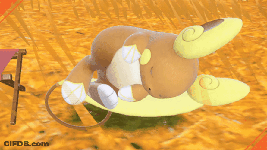 Pokemon Alolan Raichu Sleeping Peacefully GIF
