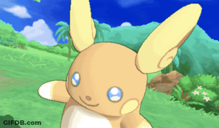 Pokemon Alolan Raichu Surfing In The Air GIF