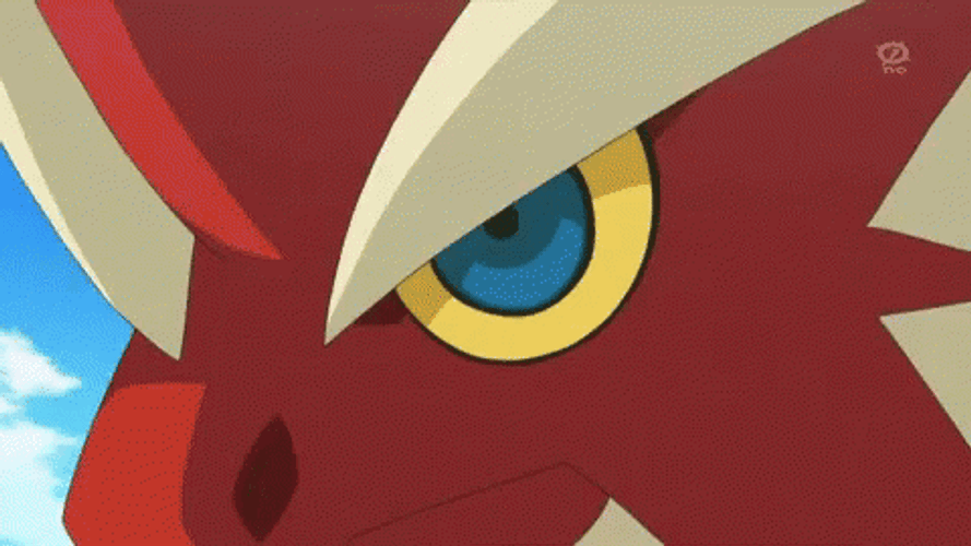 Pokémon Baziken Flare Blitz Attack GIF