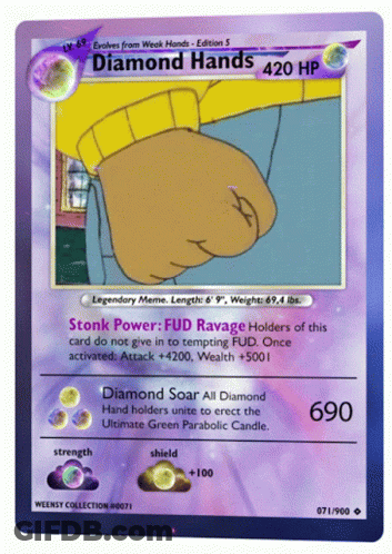 Pokemon Card Saying Diamond Hands GIF