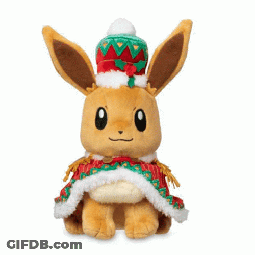 Pokemon Christmas Eevee Spinning GIF