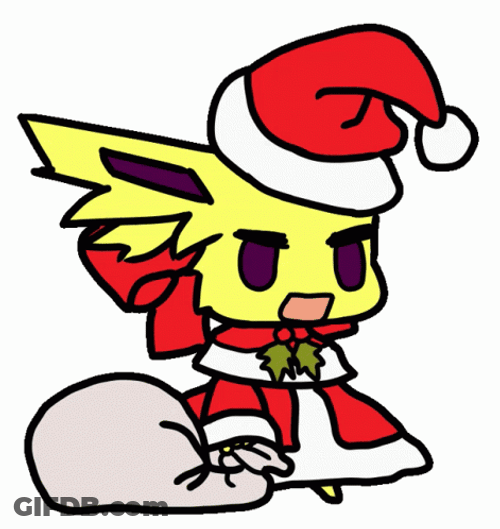 Pokemon Christmas Jolteon Art Spinning GIF