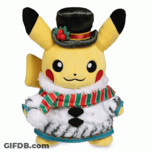 Pokemon Christmas Pikachu Adorable Costume Spinning GIF