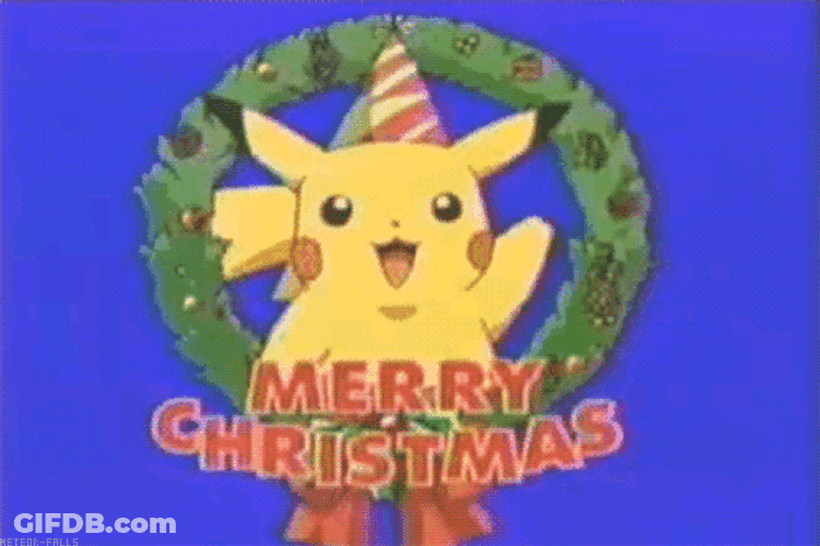 Pokemon Christmas Pikachu Greeting GIF