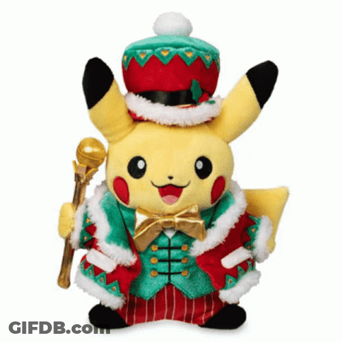 Pokemon Christmas Pikachu Spinning GIF