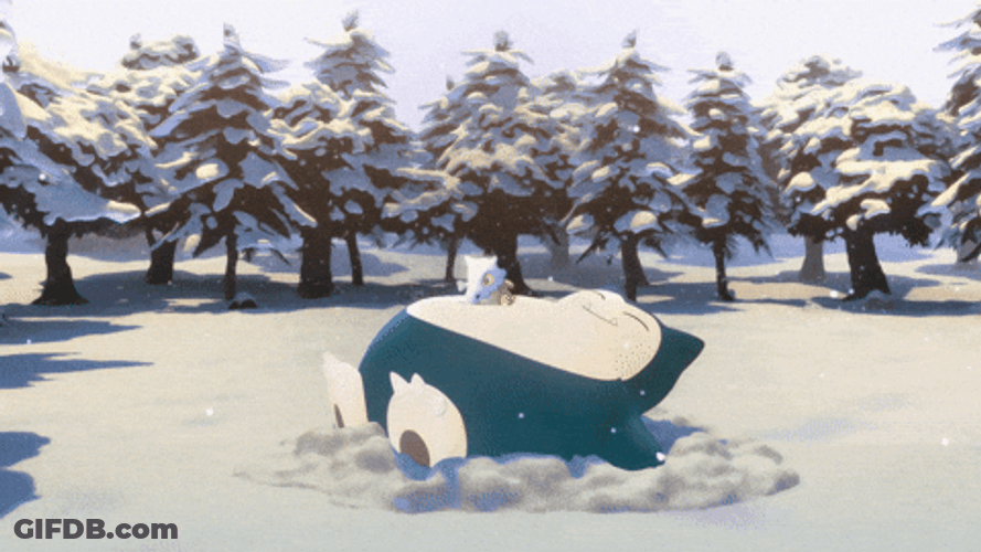 Pokemon Christmas Winter Snorlax Bouncing Cubone GIF