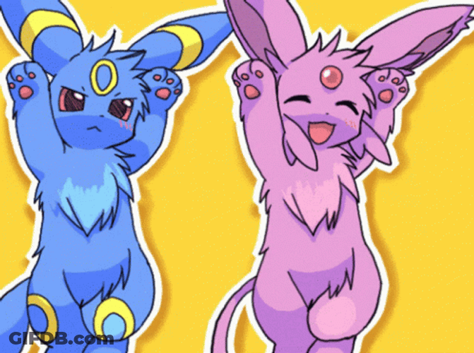 Pokemon Cute Dance Umbreon Espeon GIF
