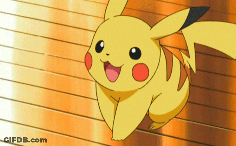 Pokemon Cute Pikachu Wagging His Tail GIF