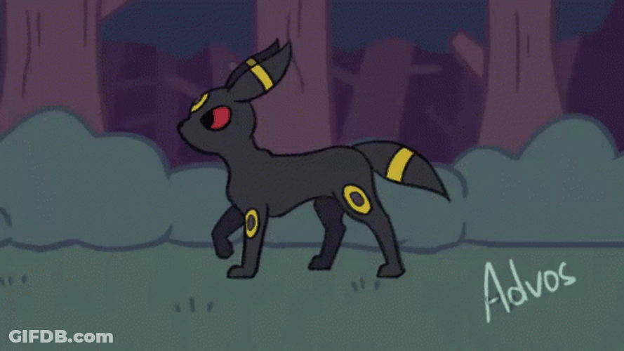 Pokemon Cute Umbreon Walking GIF