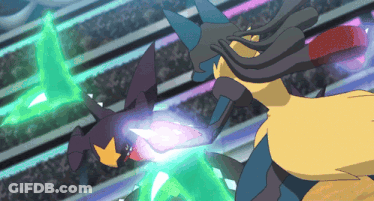 Pokemon Fighting Another Pokemon With Green Light GIF