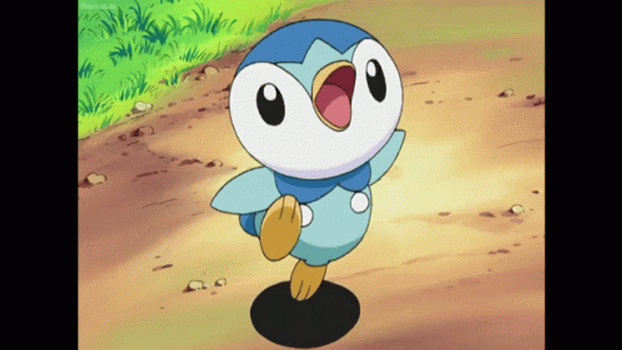 Pokemon Funny Anime Piplup Excited Stomping GIF