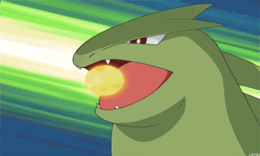 Pokemon Funny Anime Tyranitar Wobbuffet Fireball GIF