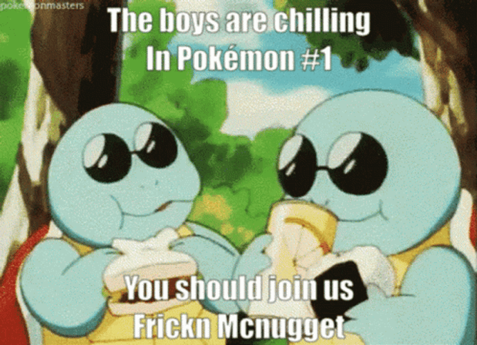 Pokemon Funny Cool Squirtle Eating Together GIF