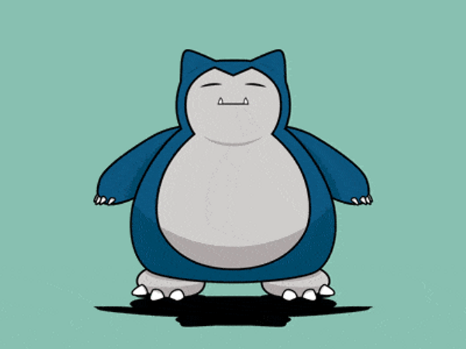 Pokemon Funny Snorlax Scratching Belly Yawning GIF