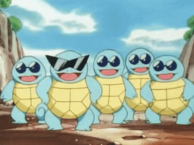 Pokemon Funny Squirtle Cool Shades Laughing GIF