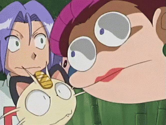 Pokemon Funny Team Rocket Jessie James Meowth GIF
