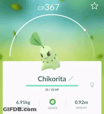 Pokemon Go Chikorita Screenshot GIF