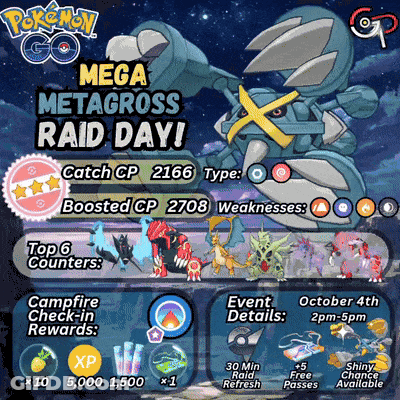 Pokemon Go Mega Metagross Raid Day Poster GIF