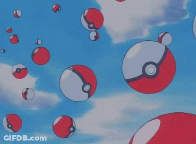 Pokemon Go Pokeballs Falling From Sky GIF