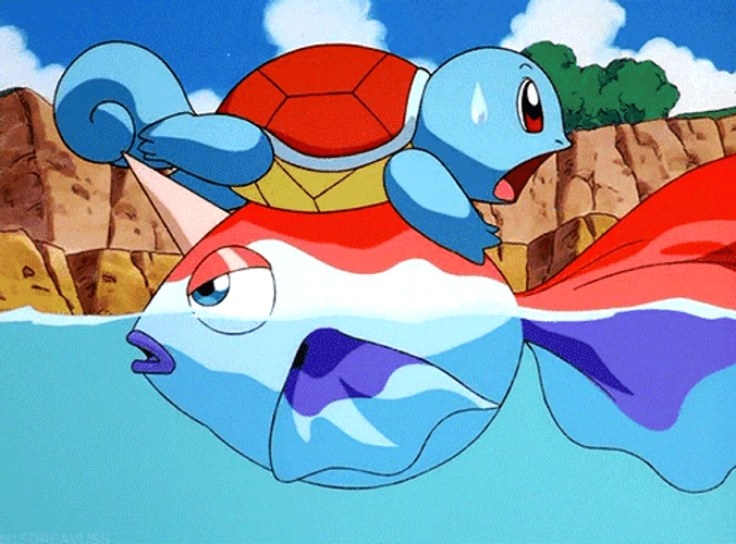 Pokemon Goldeen And Squirtle GIF