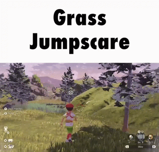 Pokemon Grass Jumpscare Gameplay Meme GIF