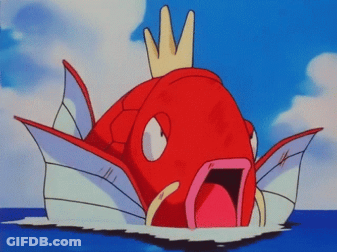 Pokemon Magikarp Evolving Into Gyarados GIF