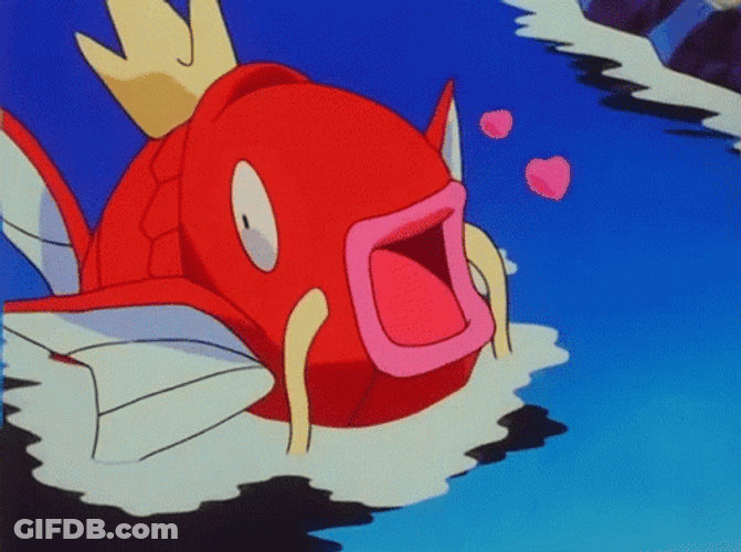 Pokemon Magikarp Exhaling Hearts GIF