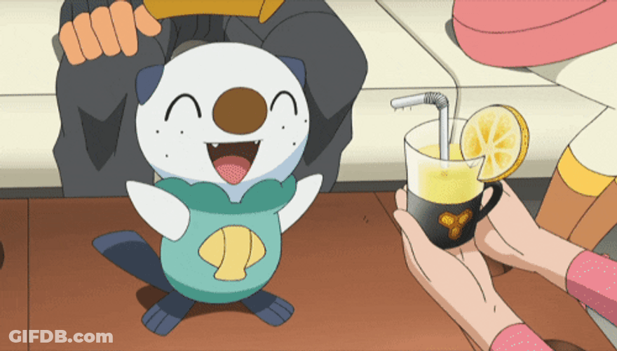 Pokemon Oshawott Drinking GIF