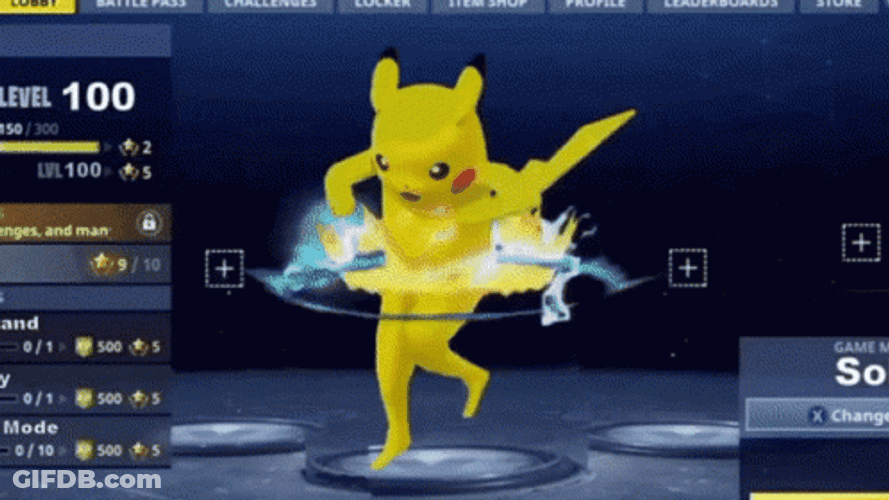 Pokemon Pikachu Default Fornite Dance Emote GIF