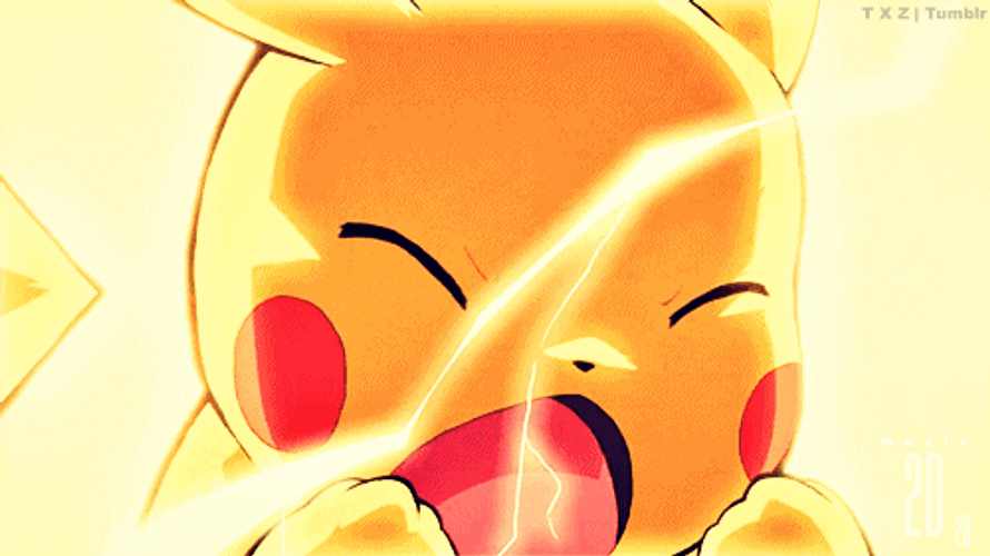 Pokemon Pikachu Electricity Shock GIF