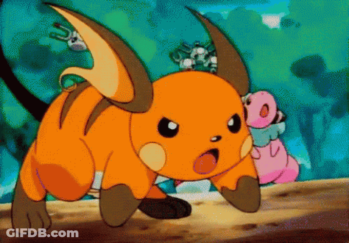 Pokemon Raichu Attacking Using Thunder Bolt GIF
